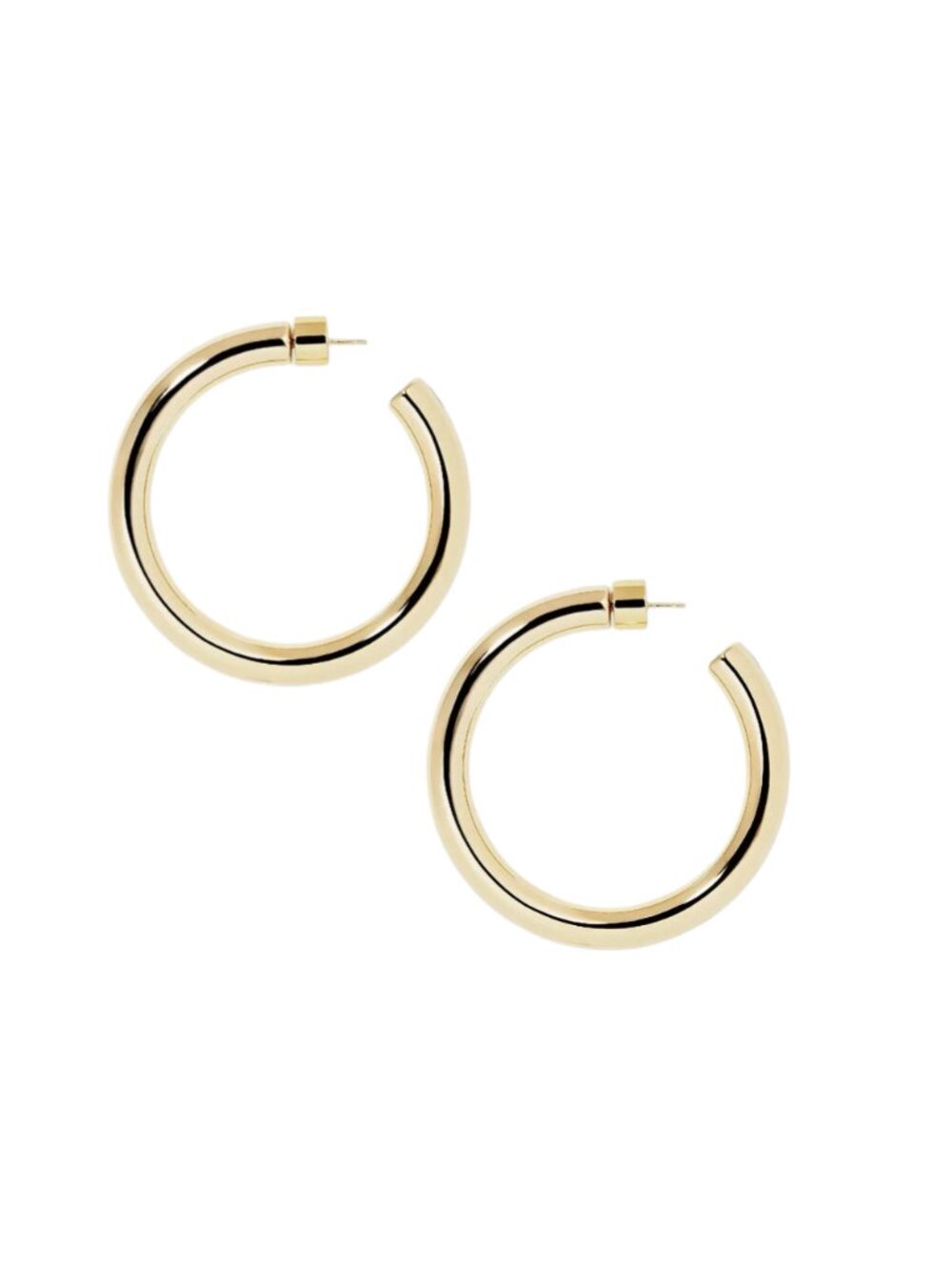 Jennifer Fisher Samira Gold Plated Hoop Earrings Womens 2.5 Inch Post Back Round
